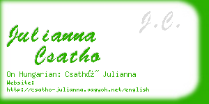 julianna csatho business card